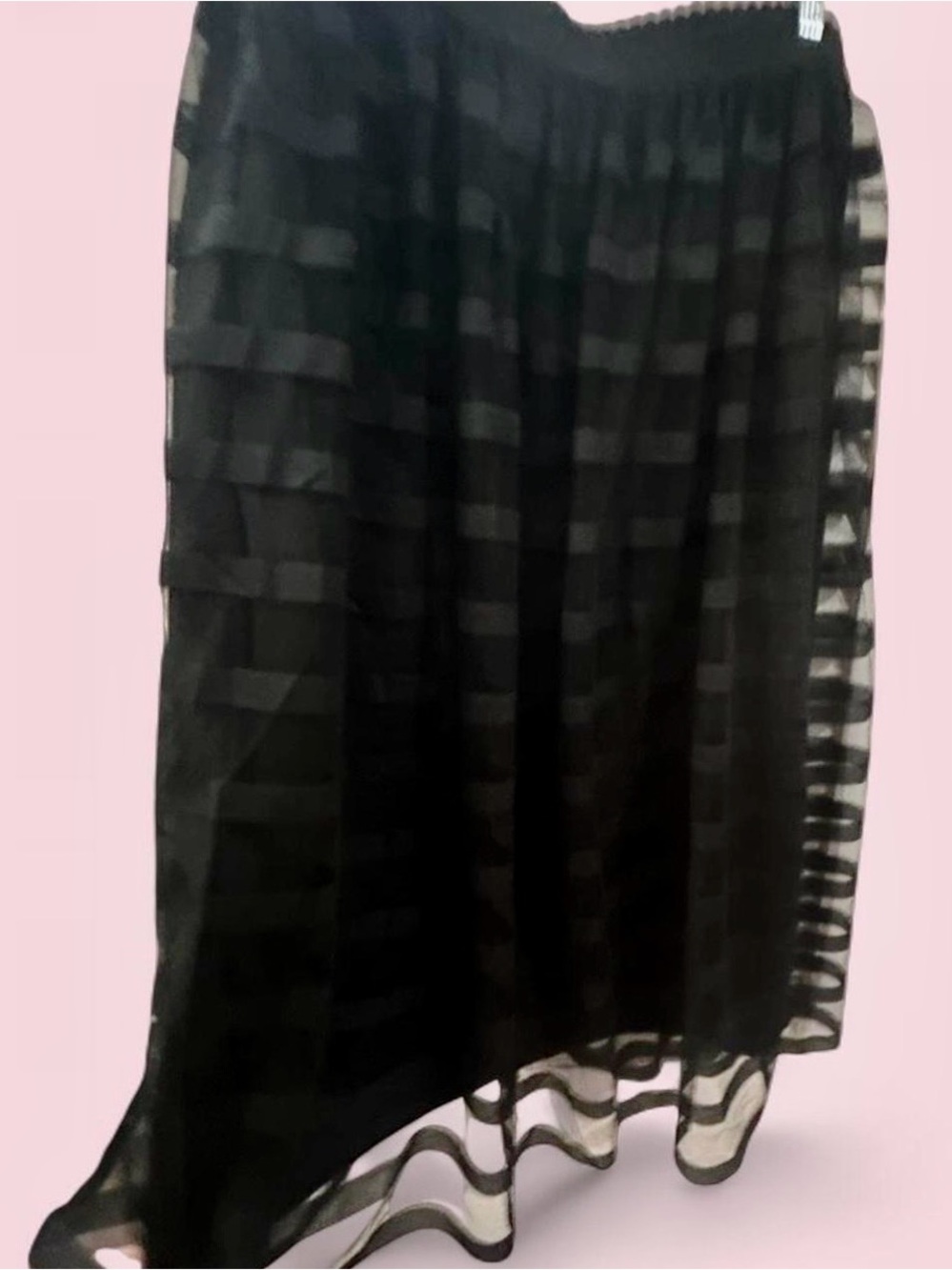 MetroWear Sheer Overlay Midi Skirt • Women’s Large • NWT